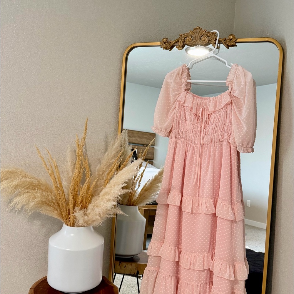 Just Me Pink Midi Dress
